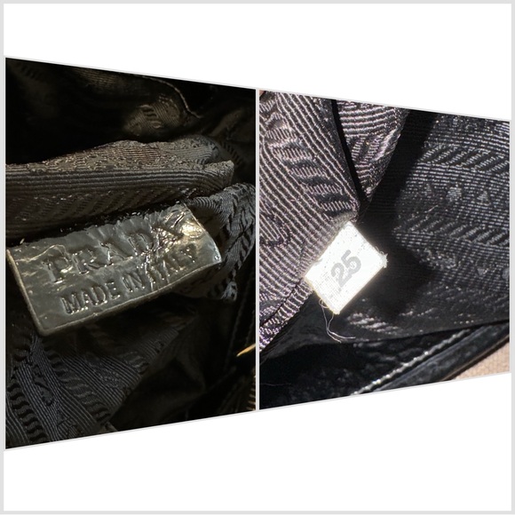 PRADA BLACK TESUTO NYLON/ PATENT LEATHER Handbag - Picture 11 of 12